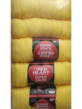 Red Heart Super Saver 5 Pack Bright Yellow Yarn Acrylic Knitting/Crochet